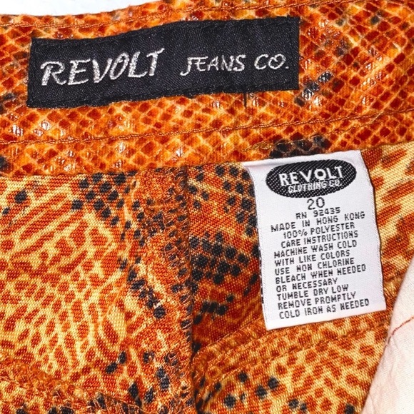 Gothic Red Faux Snake print Pants. - Picture 2 of 5